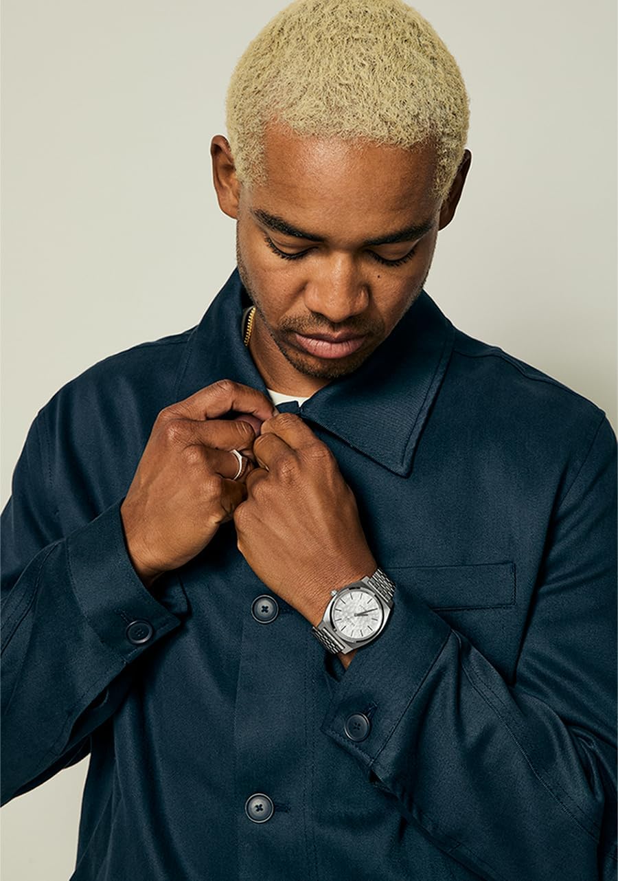 NIXON Time Teller Solar A1369 - Reloj analógico para hombre con energía solar resistente al agua de 100 m (esfera del reloj de 40.5 mm, correa de acero inoxidable de 20 mm con 5 eslabones)