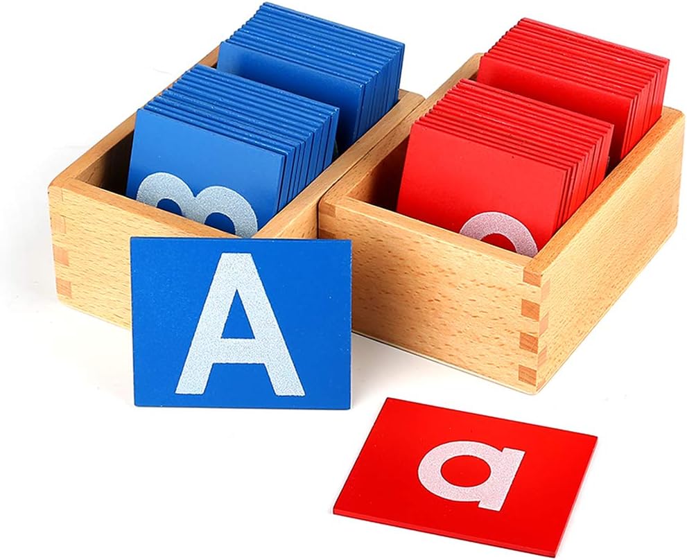 Papel de lija Montessori Letra Aprender Alfabeto Tráctil Aprendizaje Phnonics Reconocimiento de Cartas Habilidades Pre-Escritura Educación en el Hogar Actividades en el aula Terapia Ocupacional