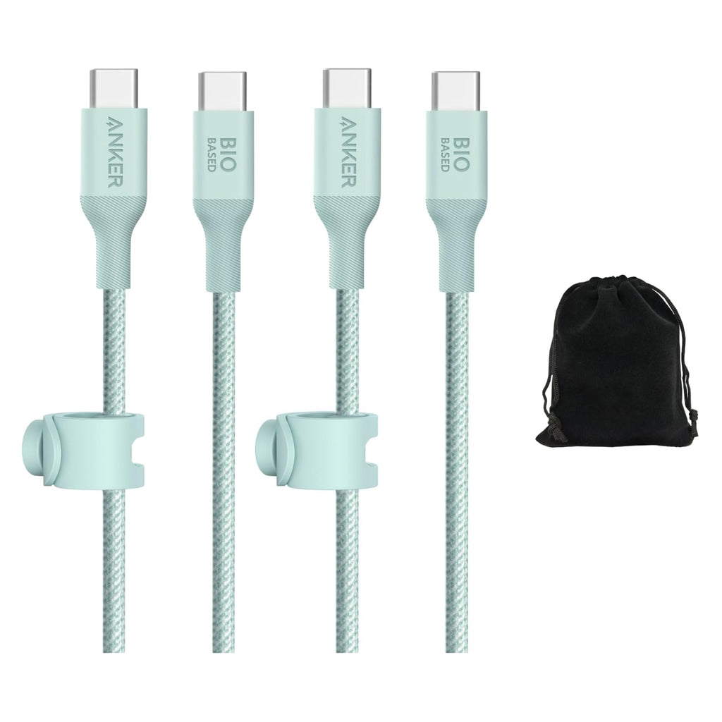 Anker Cable USB-C a USB-C 544 de nailon biológico de 10 pies, cable de carga rápida ecológico, soporta PD de 140 W para portátiles, tabletas y teléfonos inteligentes, resistente