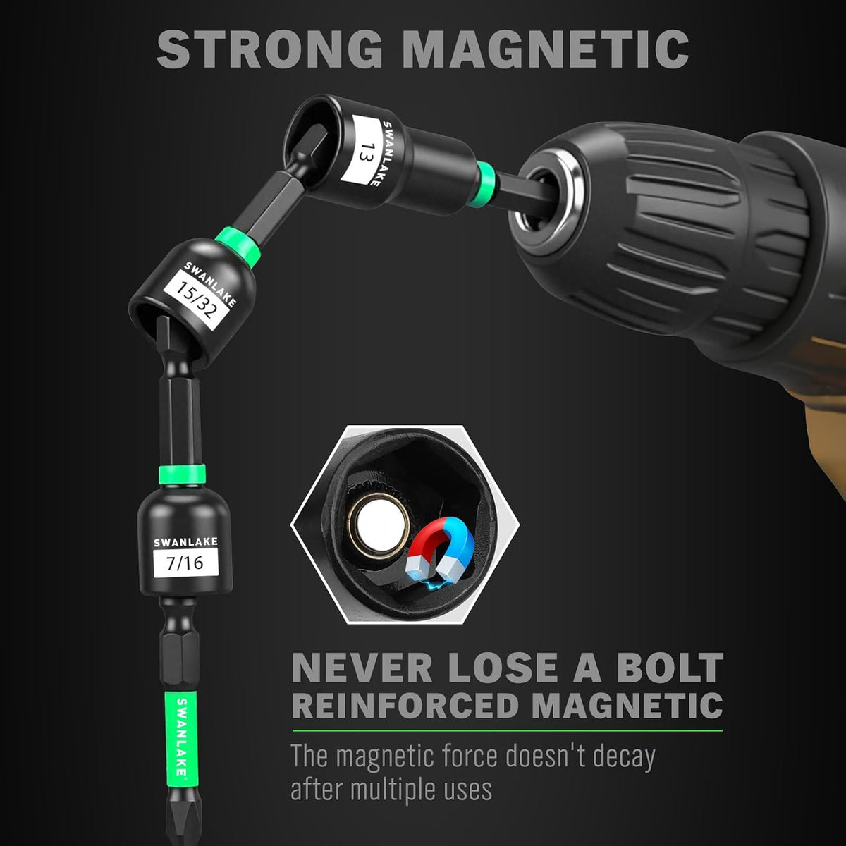 Juego de destornilladores de tuercas magnéticas de 74 piezas para taladro de impacto métrico y SAE, adaptador de enchufe de impacto, brocas de potencia con soporte magnético, destornillador de tuerca de ala, enchufe universal, extensión de broca de cambio