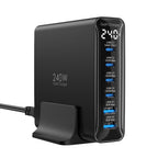 TOPADRE Cargador USB C de 240 W con pantalla, estación de carga de 6