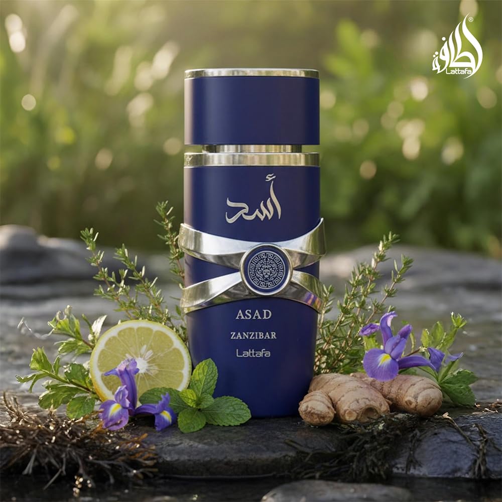 Lattafa Asad Zanzibar - Fragancia duradera de perfume Eau de Parfum...