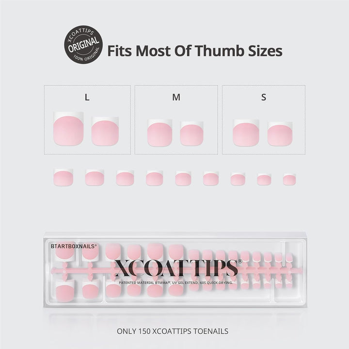 BTArtboxnails XCOATTIPS - Uñas a presión, talla S-L, cuadrado afila...