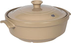 Magnifique - Olla de franela de 5 cuartos de galón con tapa, olla de arcilla natural para cocinar, cacerola no tóxica sin PFAS para horno y estufa, horno holandés para cocción lenta, hornear y servir