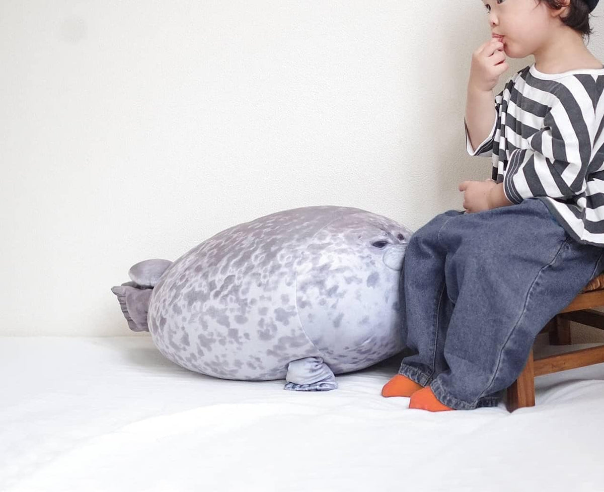 Almohada de felpa de sello grande de 23.7 pulgadas, juguete de peluche, Large