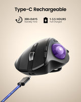 ProtoArc Ratón Trackball Inalámbrico, EM01 NL Ergonómico Bluetooth...