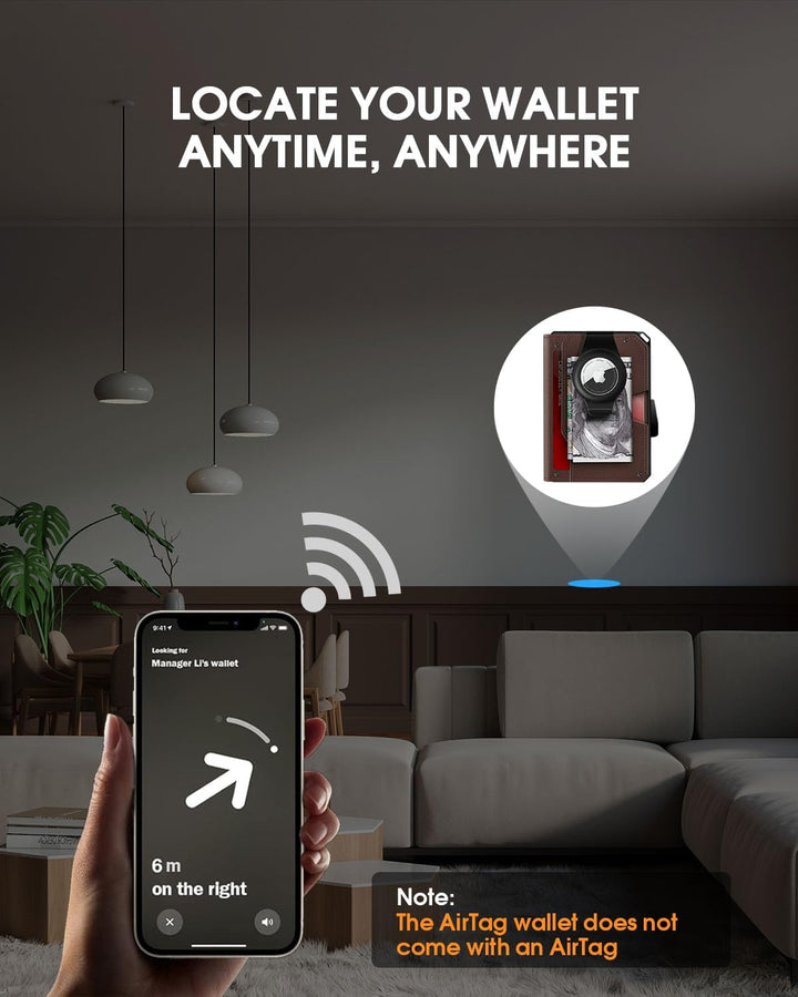 GAOCHALE AirTag - Cartera para hombre con tecnología RFID, tarjeter...