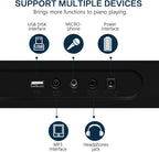 Teclado de piano electrónico portátil de 61 teclas con teclas iluminadas de tamaño completo, LCD, auriculares, soporte en X, taburete, atril para partituras, micrófono, adhesivos para notas, altavoces