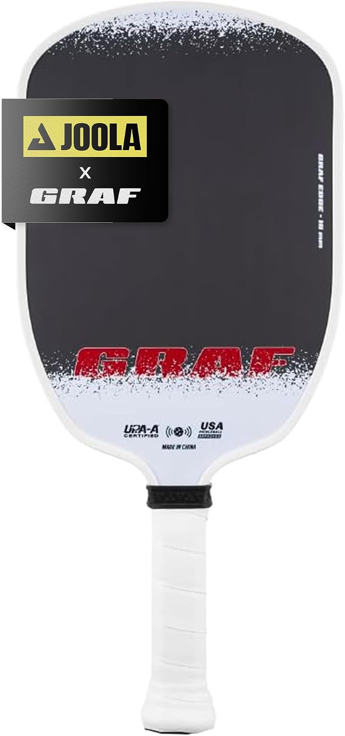 JOOLA GRAF Edge 16mm Pala de Pickleball - Raqueta de Pickleball de Fibra de Carbono para Mayor Giro y Control - Forma Agassi para Potencia y Precisión - Certificada UPA-A - Aprobada por USAP