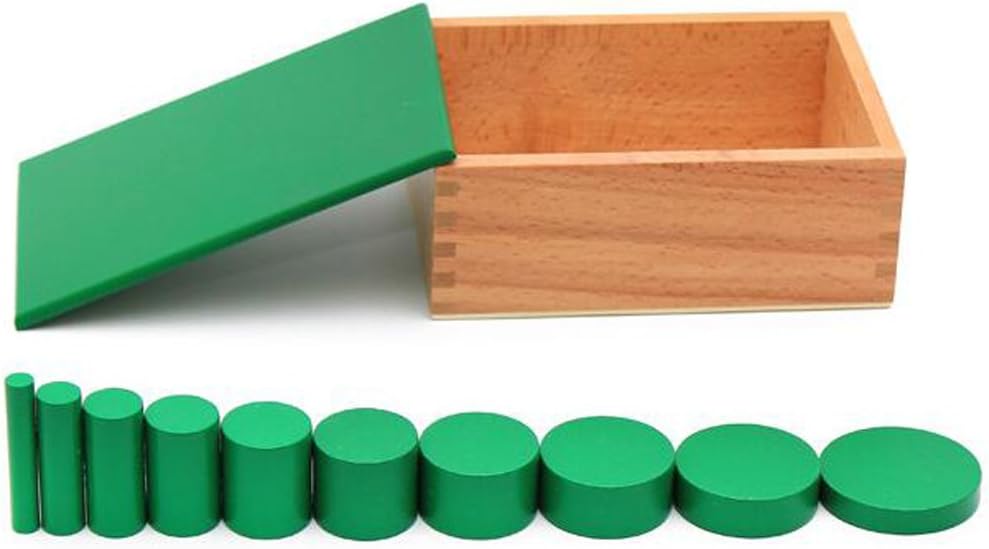 YHZAN Montessori - Cilindros de madera para niños, juguete de madera para niños pequeños, herramientas de desarrollo temprano para niños pequeños, bloques de madera