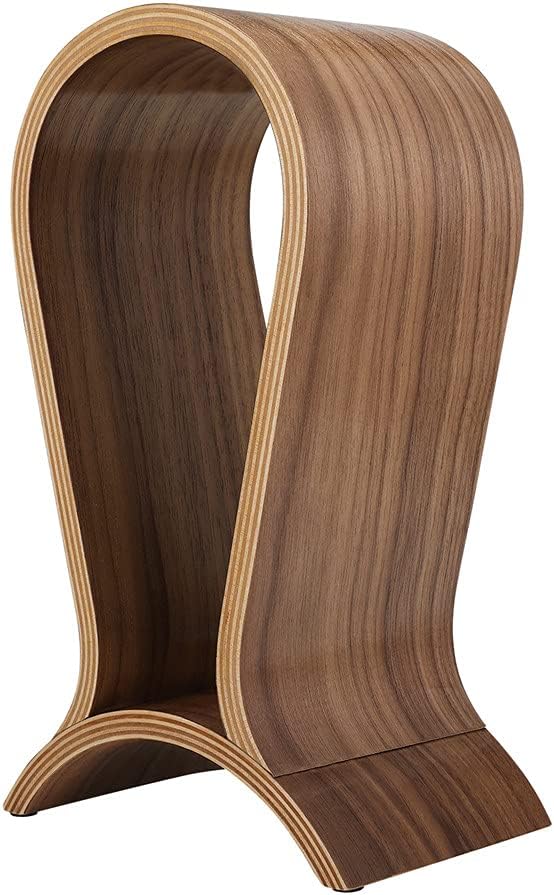Soporte para auriculares de madera, soporte de auriculares para escritorio