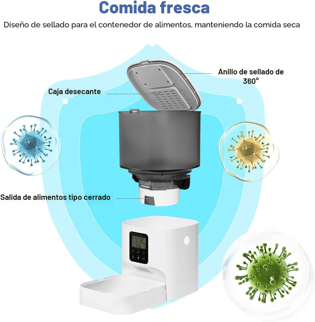 Alimentador automático para gatos, dispensador de alimentos