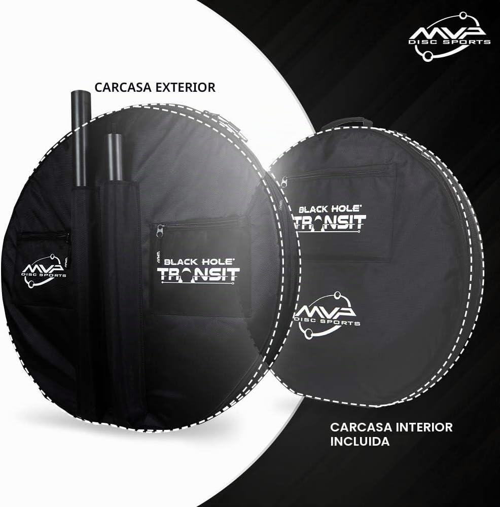 MVP Disc Sports Black Hole Lite - Cesta para golf de disco de 24 cadenas con bolsa de transporte