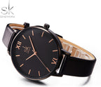 SHENGKE Reloj de mujer con correa de cuero elegante, relojes de mujer creativos y genuinos, relojes de mujer para damas, reloj de pulsera de negocios
