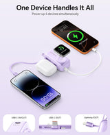 ORICO Cargador portátil con cable Lightning integrado, cargador de...