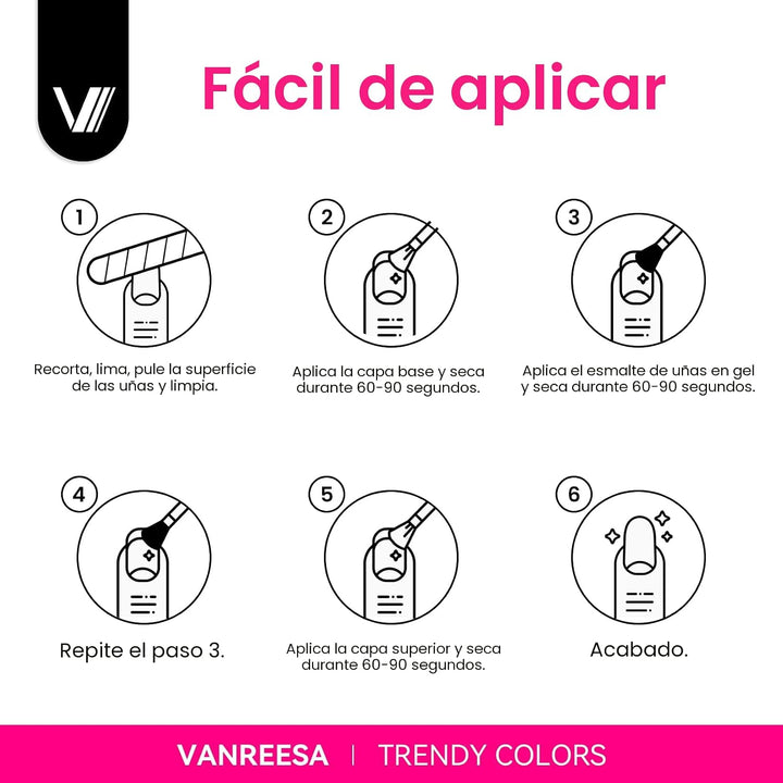 VANREESA Juego de 24 esmaltes de uñas de gel de neón, colores brill...