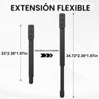 Extensor de toma de corriente eléctrica: cuenta con USB-A, USB-C y 2 salidas de CA, se extiende de 22 a 34 pulgadas, gira tomas de acceso de 180° de difícil acceso, enchufe de pared, mesitas de noche