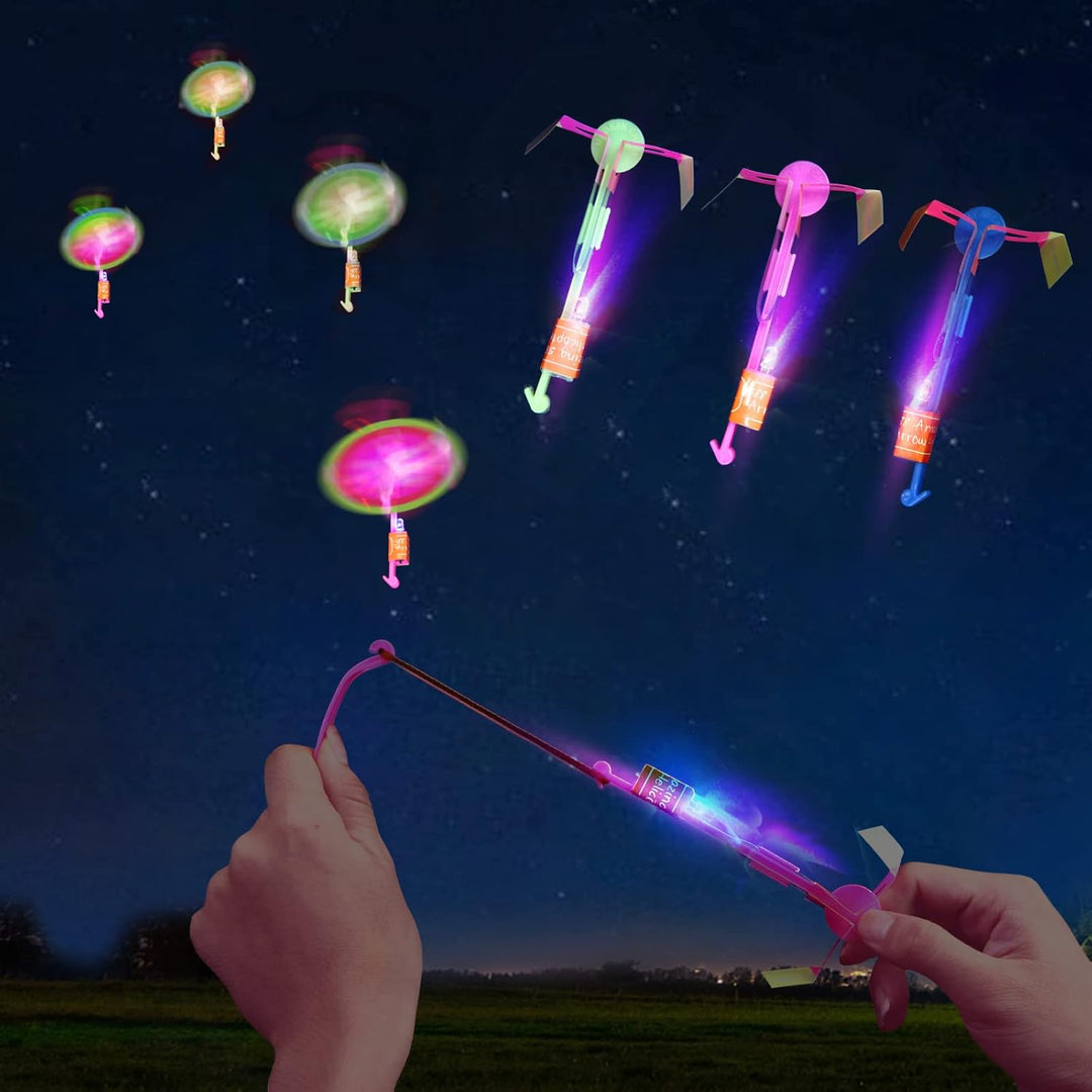 lpvoqpth Juego de 25 juegos de LED voladores, 25 tirachinas + 25 he...