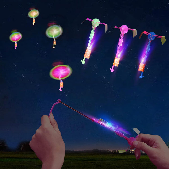 lpvoqpth Juego de 25 juegos de LED voladores, 25 tirachinas + 25 he...