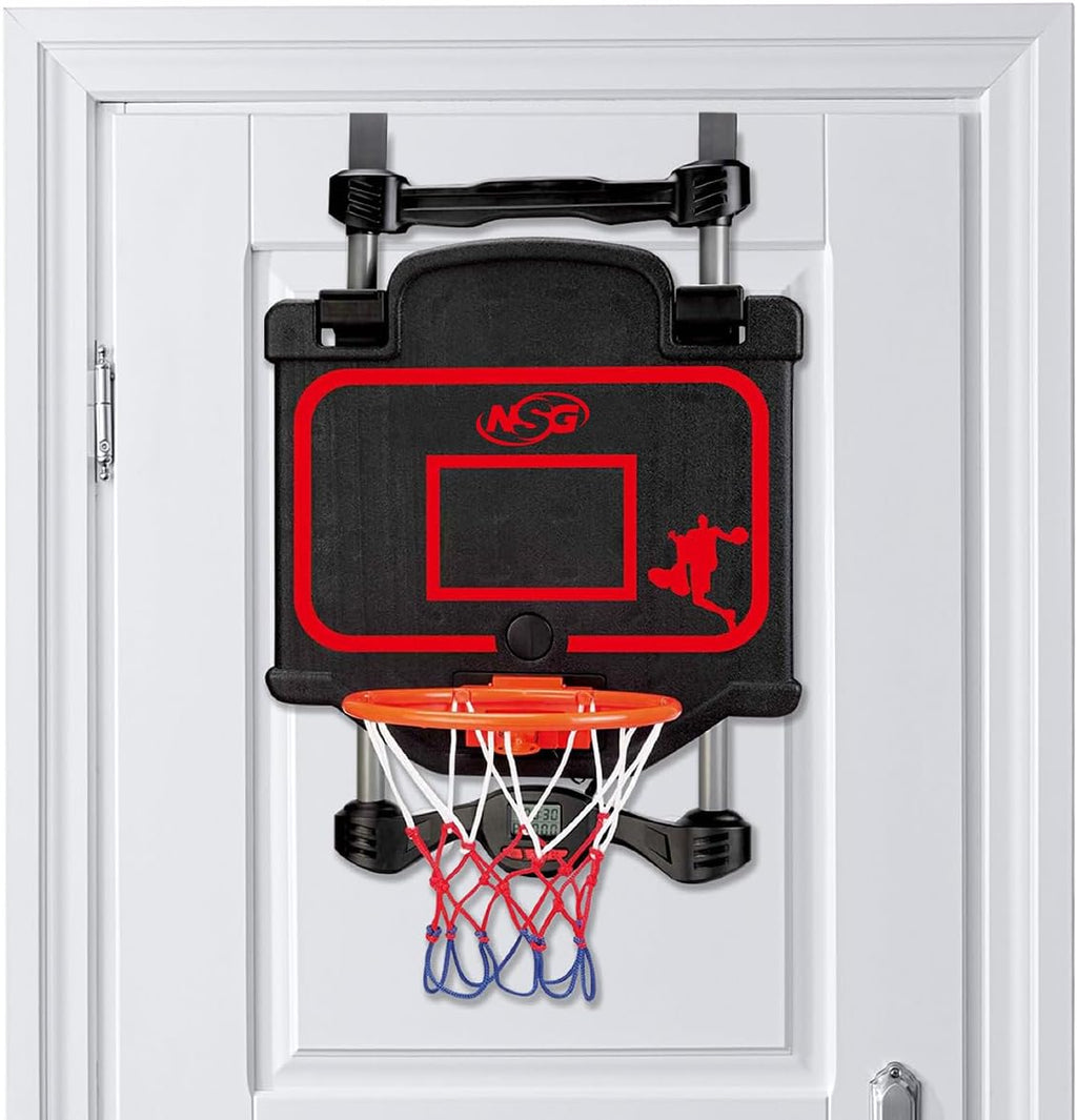 Combo de baloncesto y boxeo para colocar sobre la puerta, juego 2 en 1 con aro ajustable y bolsa de velocidad, marcador y efectos de sonido, divertido juguete deportivo de interior para niños y adultos
