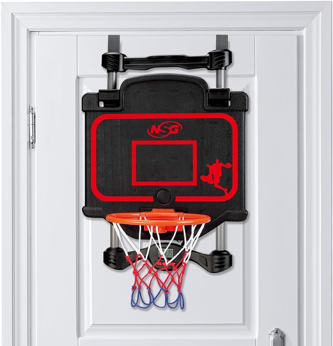 Combo de baloncesto y boxeo para colocar sobre la puerta, juego 2 en 1 con aro ajustable y bolsa de velocidad, marcador y efectos de sonido, divertido juguete deportivo de interior para niños y adultos