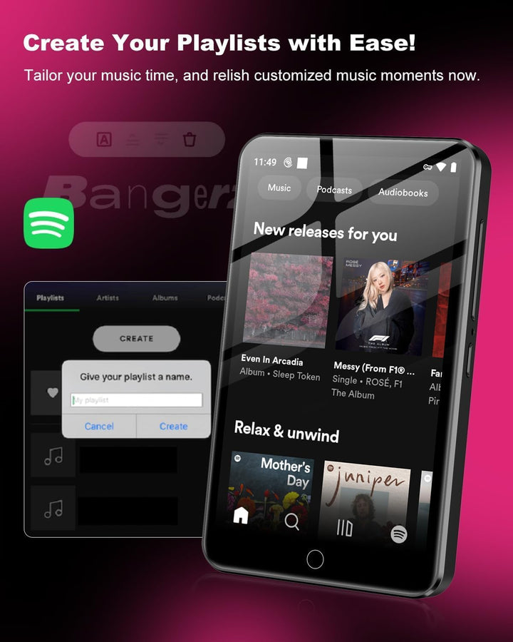 Reproductor de MP3 con Bluetooth y WiFi, reproductor MP3 y MP4 de 1...