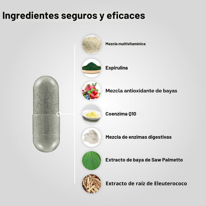 Mdrive Multi para hombres, multivitamínico diario, apoyo para la sa...