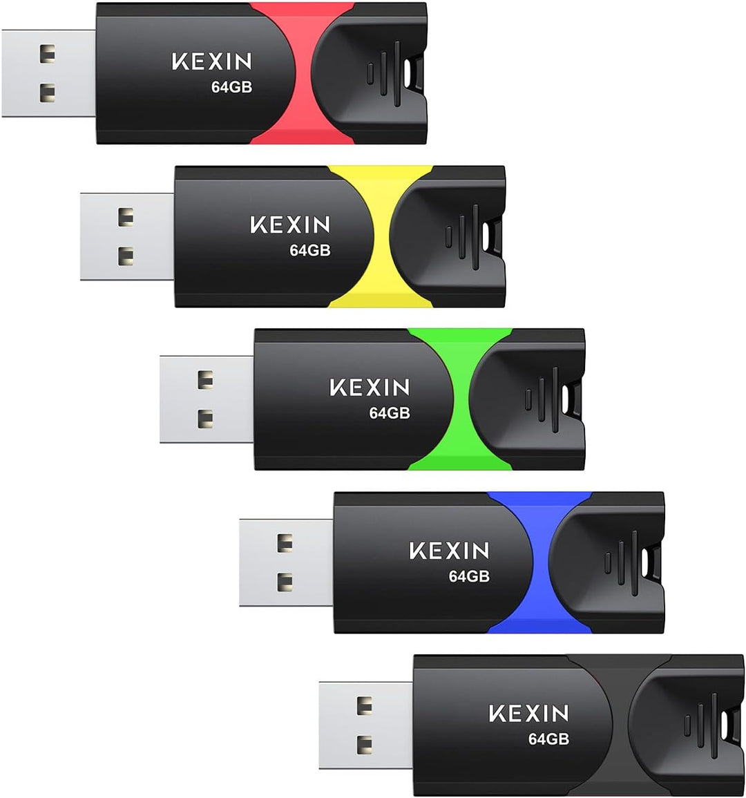 KEXIN Unidad Flash de 64GB Memoria USB Paquete de 5 Unidades Flash...