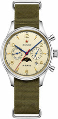SEAKOSS Reloj de Hombre Clásico Automático Mecánico, Movimiento Seagull ST1654, Indicador de 24H, Calendario, Relojes para Hombre con Display de 24 Horas