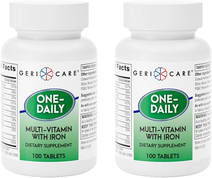 GeriCare Multi-vitamina con hierro para un día, suplemento nutricio...