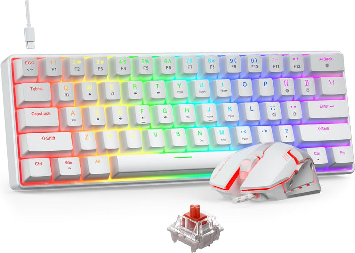 BlueFinger Combo de teclado y mouse mecánicos para juegos 60% \u201...