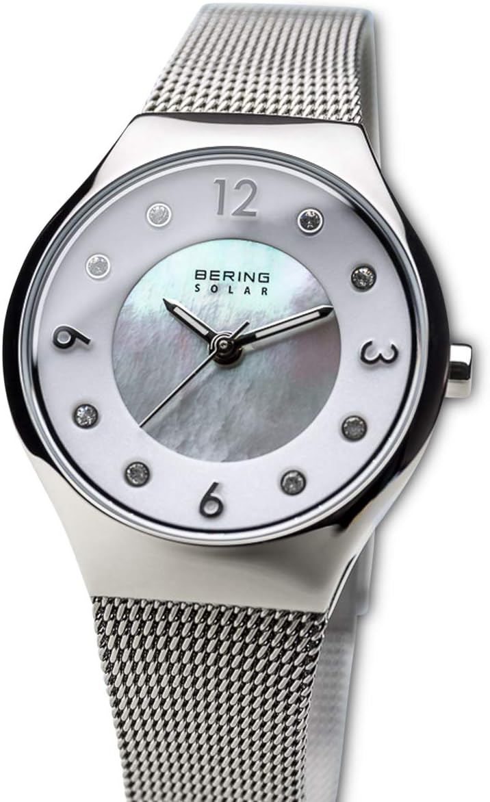 Bering Reloj Mujer Movimiento Solar - Colección Solar con Acero Inoxidable y Cristal de Zafiro 14427-XXX