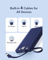 VRURC Cargador portátil para iPhone, cargador de batería USB C de 1...