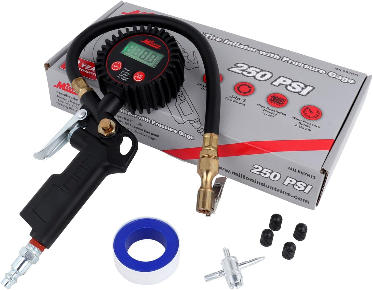 Milton 507KIT Inflador Digital de Neumáticos Accesorios para Automó...