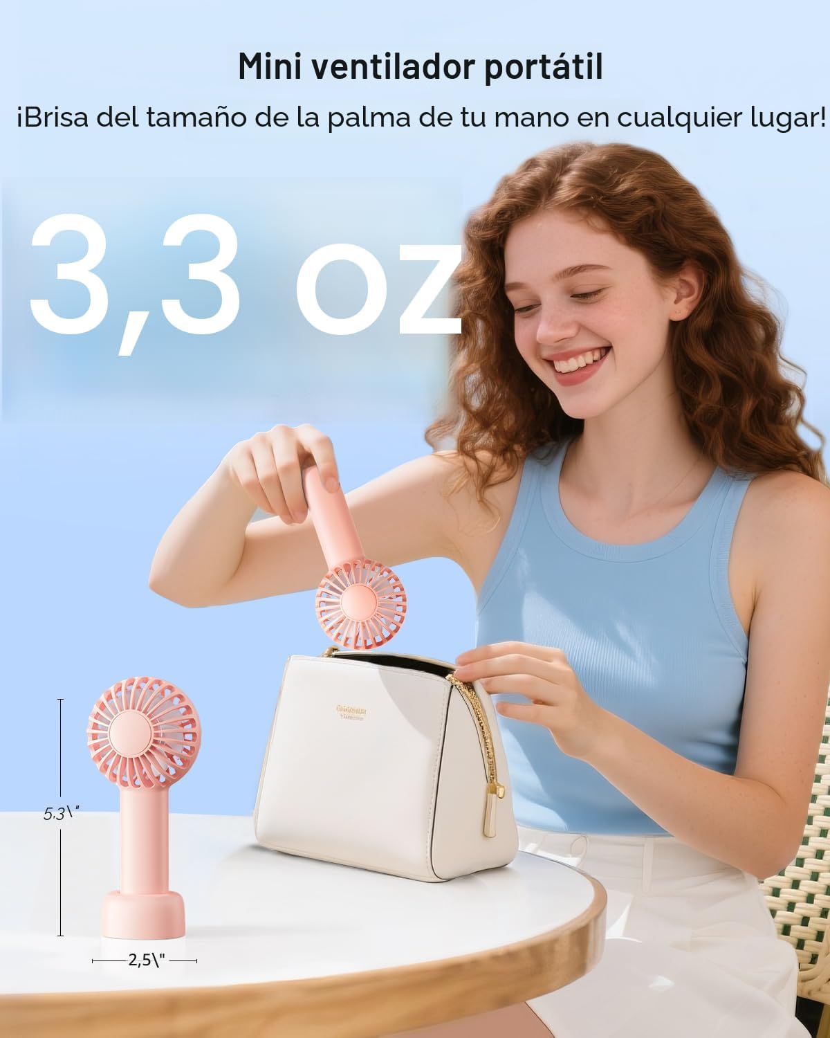 SWEETFULL Mini Ventilador Portátil \u2013 Ventilador de Mano Recarg...