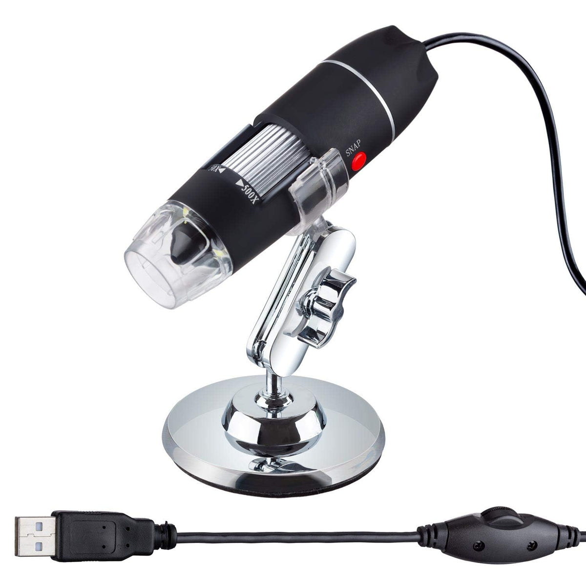 AmScope VB-M149C-SLVR Super Ahorros - Monocular LED portátil 1000X