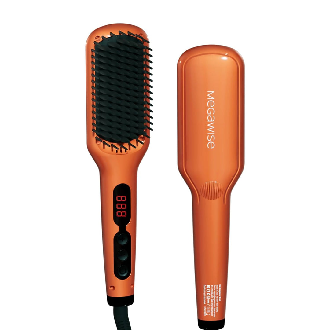 MEGAWISE Serie de cepillos alisadores de cabello (naranja vibrante)
