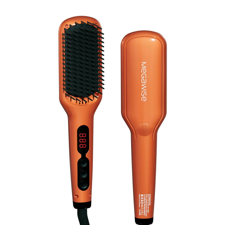 MEGAWISE Serie de cepillos alisadores de cabello (naranja vibrante)