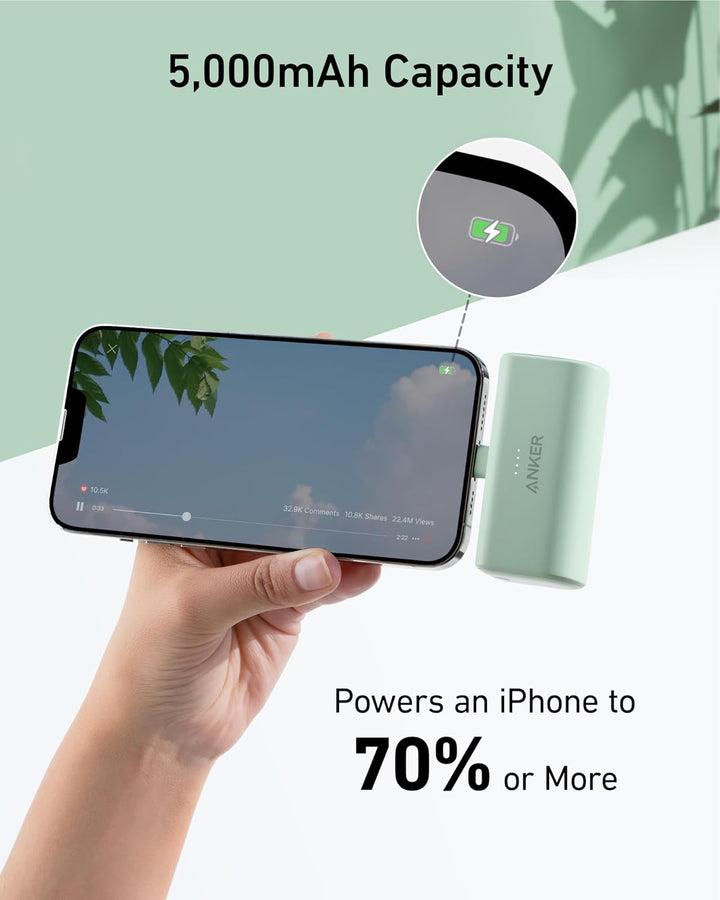 Cargador portátil Anker Nano para iPhone, con conector Lightning ce...