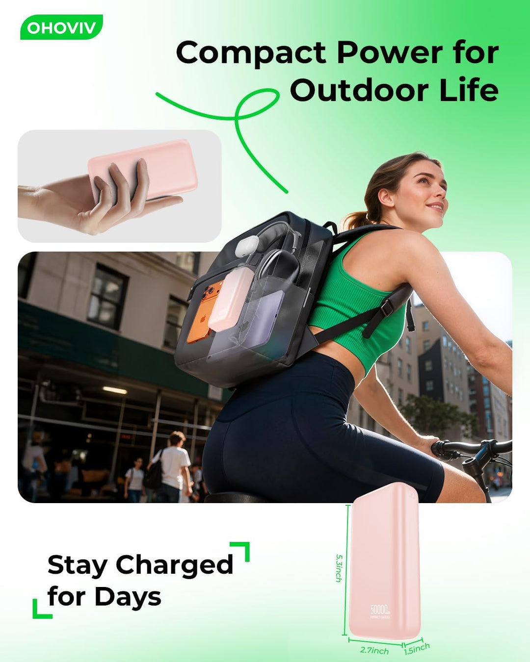 OHOVIV Cargador portátil de 50000 mAh, batería externa de carga ráp...