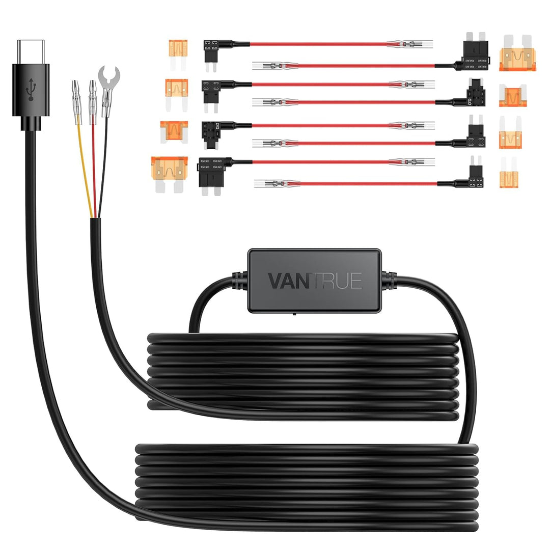 Kit de cable duro USB-C Vantrue de 115 pies con