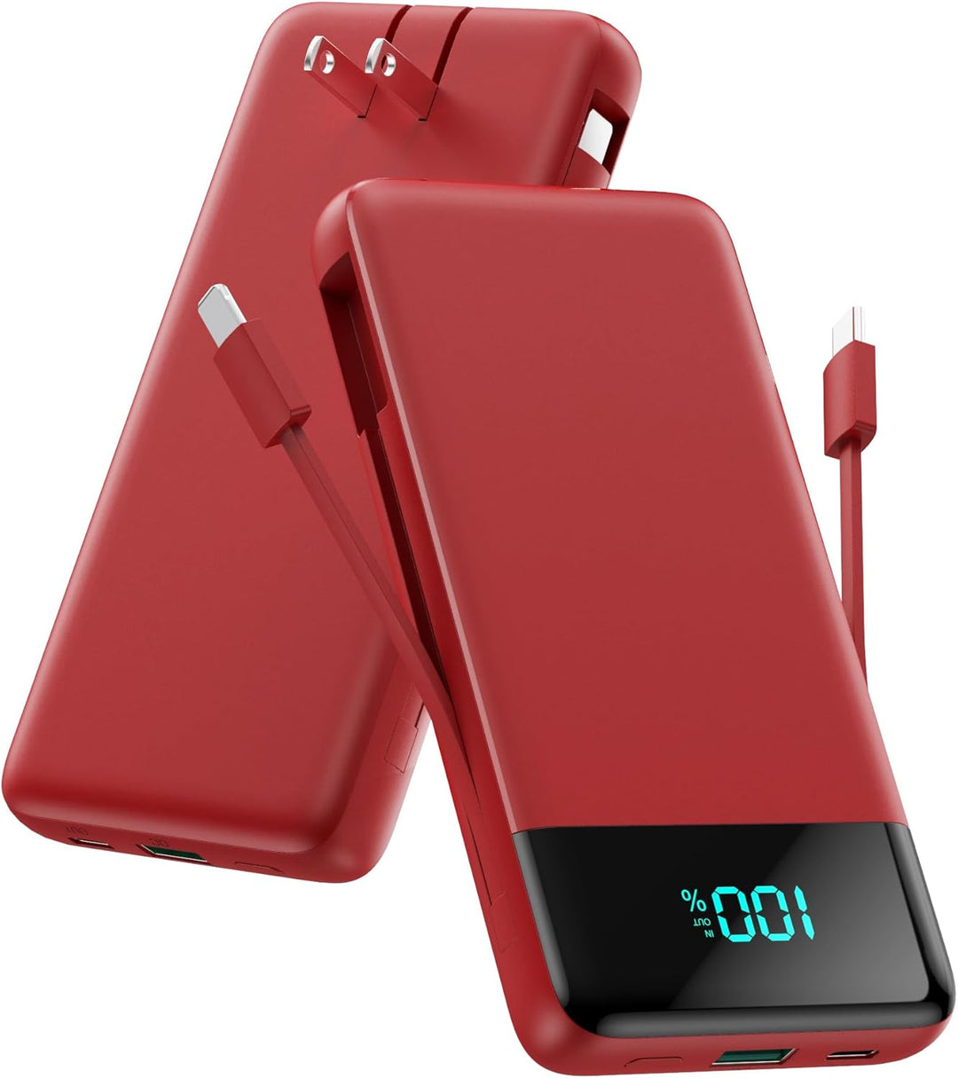 AONIMI Cargador portátil para iPhone con cables incorporados y ench...