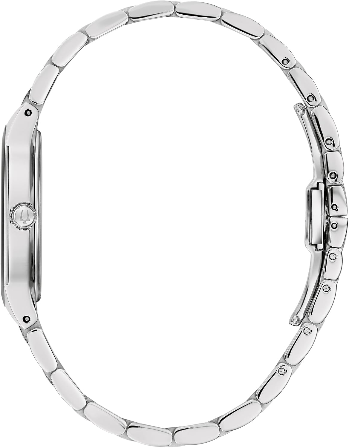 Bulova Reloj moderno de cuarzo de 3 manecillas de acero inoxidable para mujer, estilo de esfera negra: 96L299
