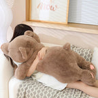 SNOWOLF Animales de Peluche de Oso Gigante con Peso, Almohada Decorativa de Peluche de Oso Marrón de 40", Súper Lindos Juguetes de Peluche Kawaii, Regalos para Niños, Niñas y Adultos, 100cm, Marrón