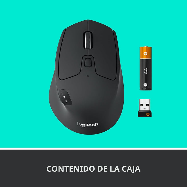 Logitech M720 - Ratón inalámbrico de triatlón, Bluetooth, receptor...