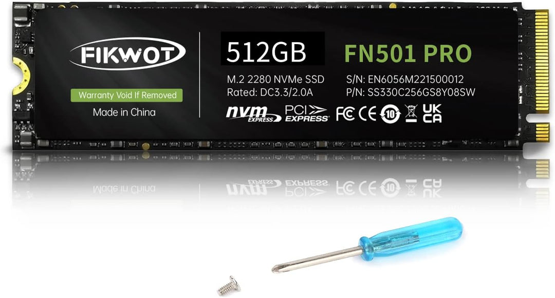 Fikwot FN501 Pro 512GB NVMe SSD - M.2 2280 PCIe Gen3 x4 Unidad inte...