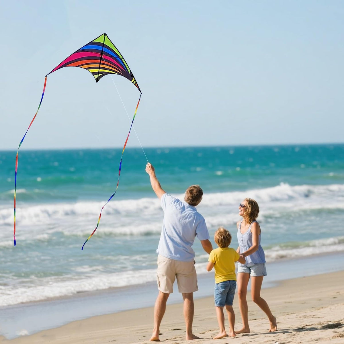 Large Single Line Beach Kite para Adults,Easy a Fly Kites para Kids Age 4-12