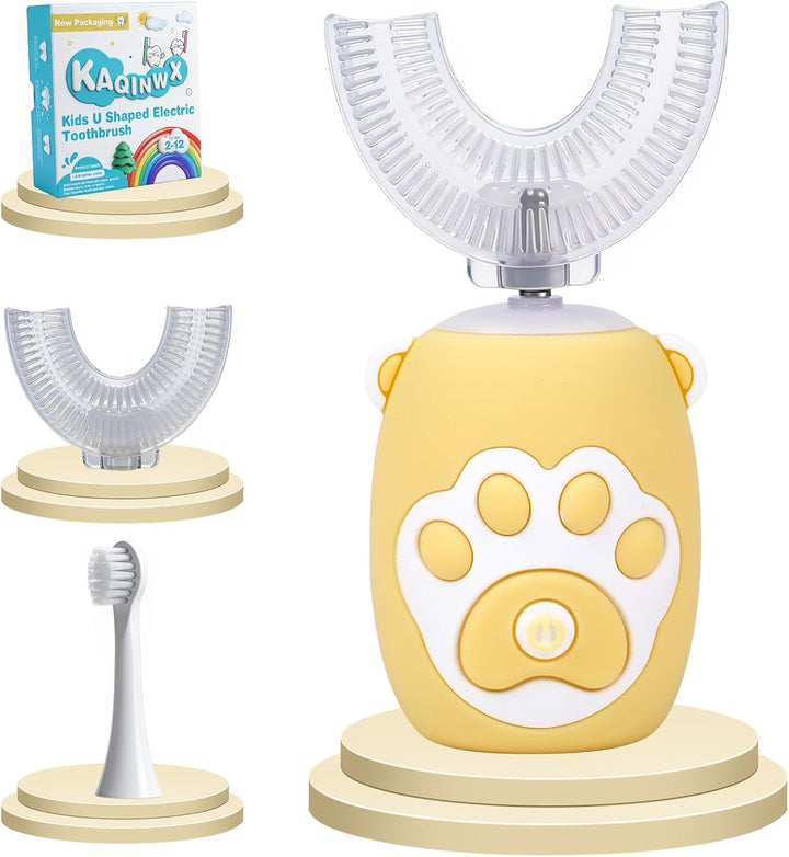 KAQINWX Cepillo de dientes eléctrico en forma de U para niños de 2...