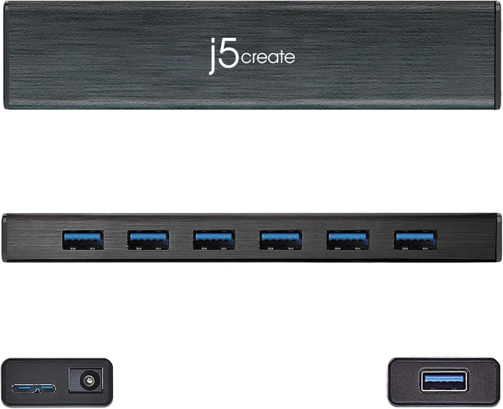 j5create, JUH377, hub USB 3.0 de 7 puertos, alimentado