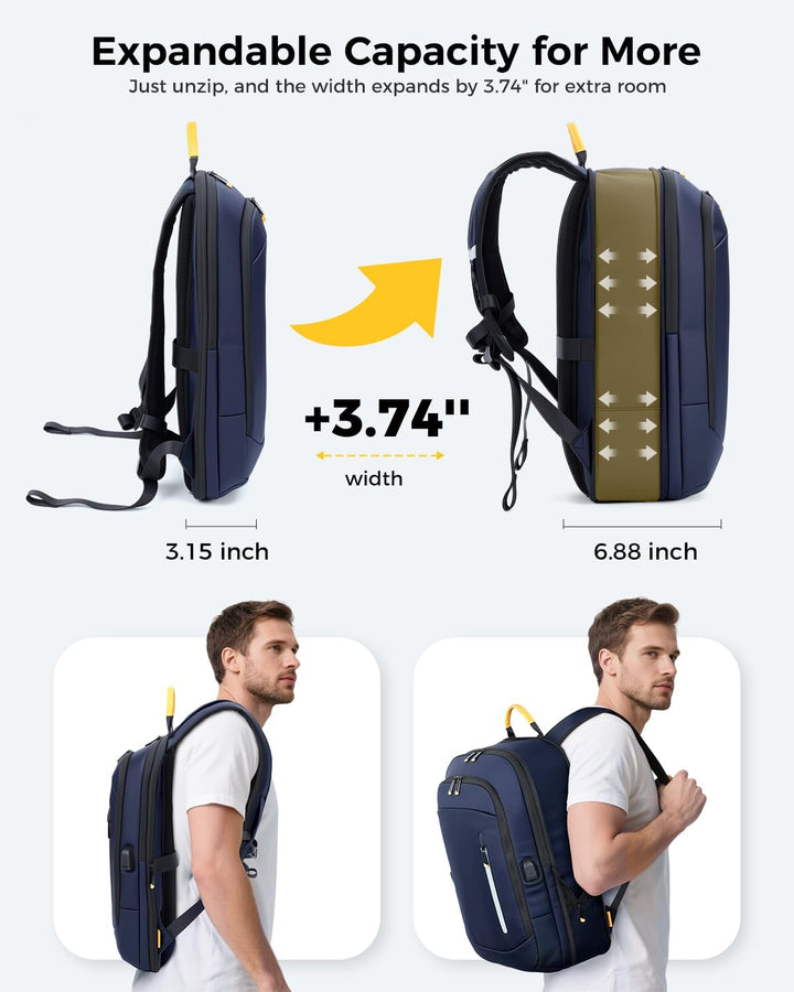 Lekespring Mochila delgada para laptop para hombre, Azul, 17,3 pulg.